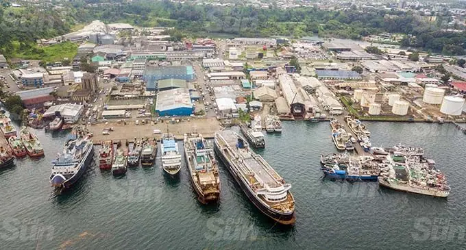 Inter-island vessels berthed at Port Mua-i-Walu on January 5, 2021. Photo: Leon Lord