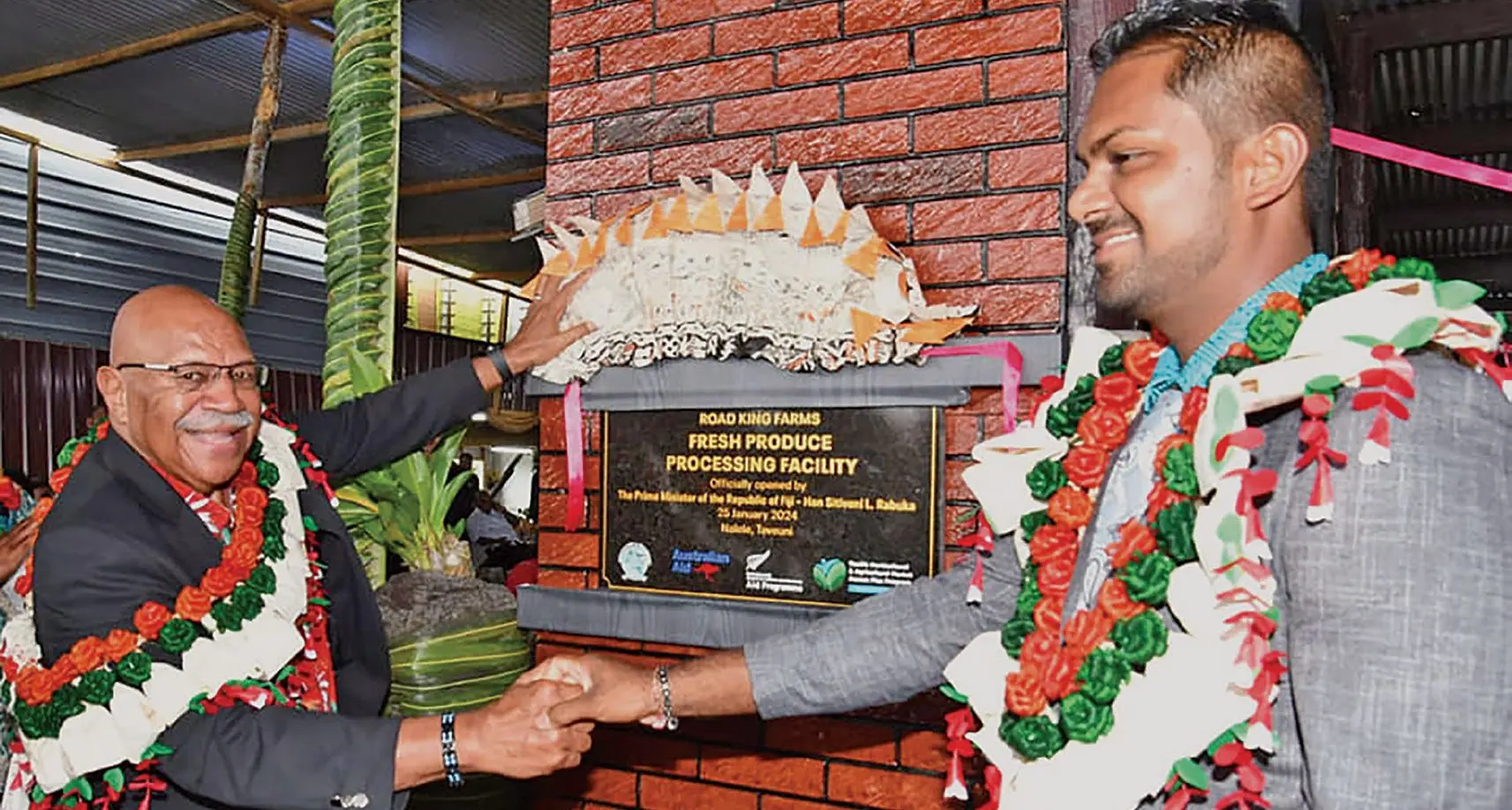 Prime Minister Sitiveni Rabuka while officiating at the opening of the processing facility in Taveuni on January 26, 2024. Photo: DEPTFO News