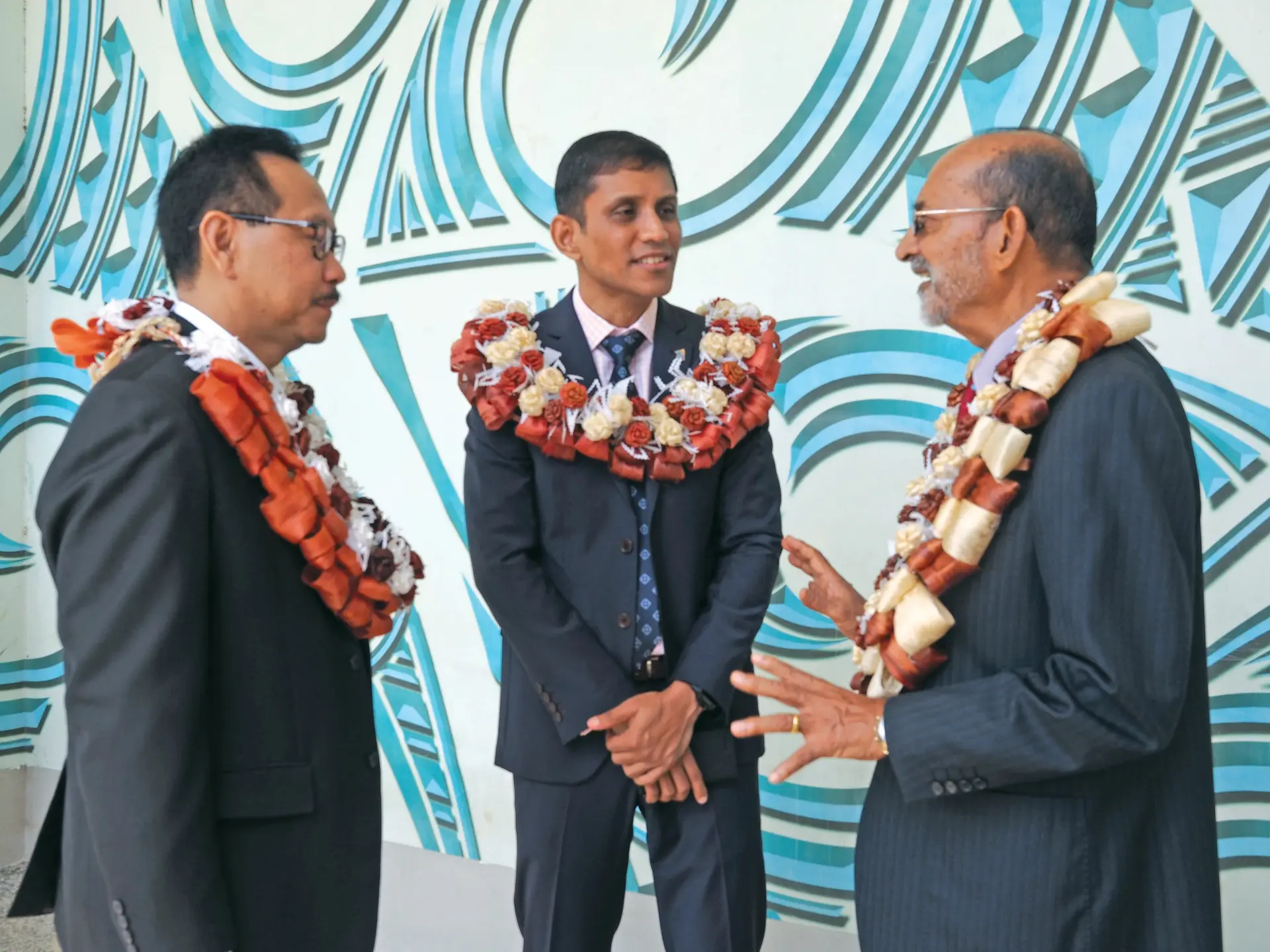 From left: Vice-President for Knowledge Management and Sustainable Development of the Asian Development Bank, Bambang Susantano, Permanent Secretary for Industry, Trade and Tourism Shaheen Ali and Vice Chancellor and President of the University of the South Pacific, Professor Rajesh Chandra at the USP Laulaca Campus on February 7, 2018