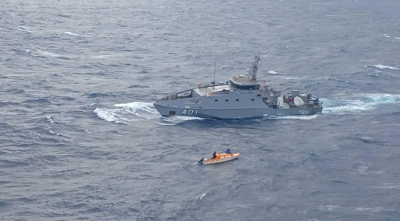 The overdue vessel was located and all five occupants were rescued safely.