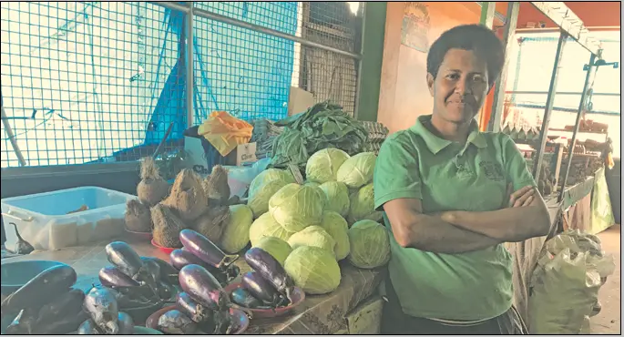 Katarina Qalomai at her stall at Valelevu Market on August 7, 2018. Photo: Taraivini Seru