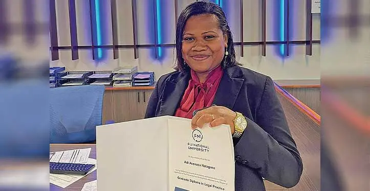Adi Asenaca after receiving her GDLP certificate last week.