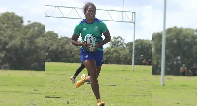 Rooster Chicken Fijiana Drua winger Younis Bese during training in Brisbane, Australia, on April 8, 2022.  Photo: FRU Media