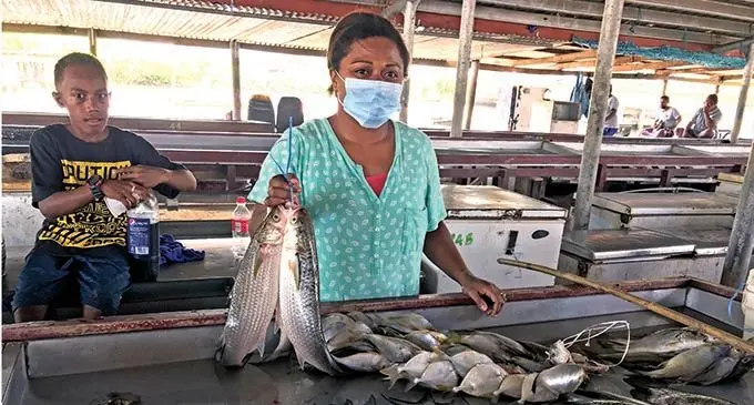 Letila Ditamana at the Labasa Fish Market on January 24, 2022.   Photo: Laisa Lui