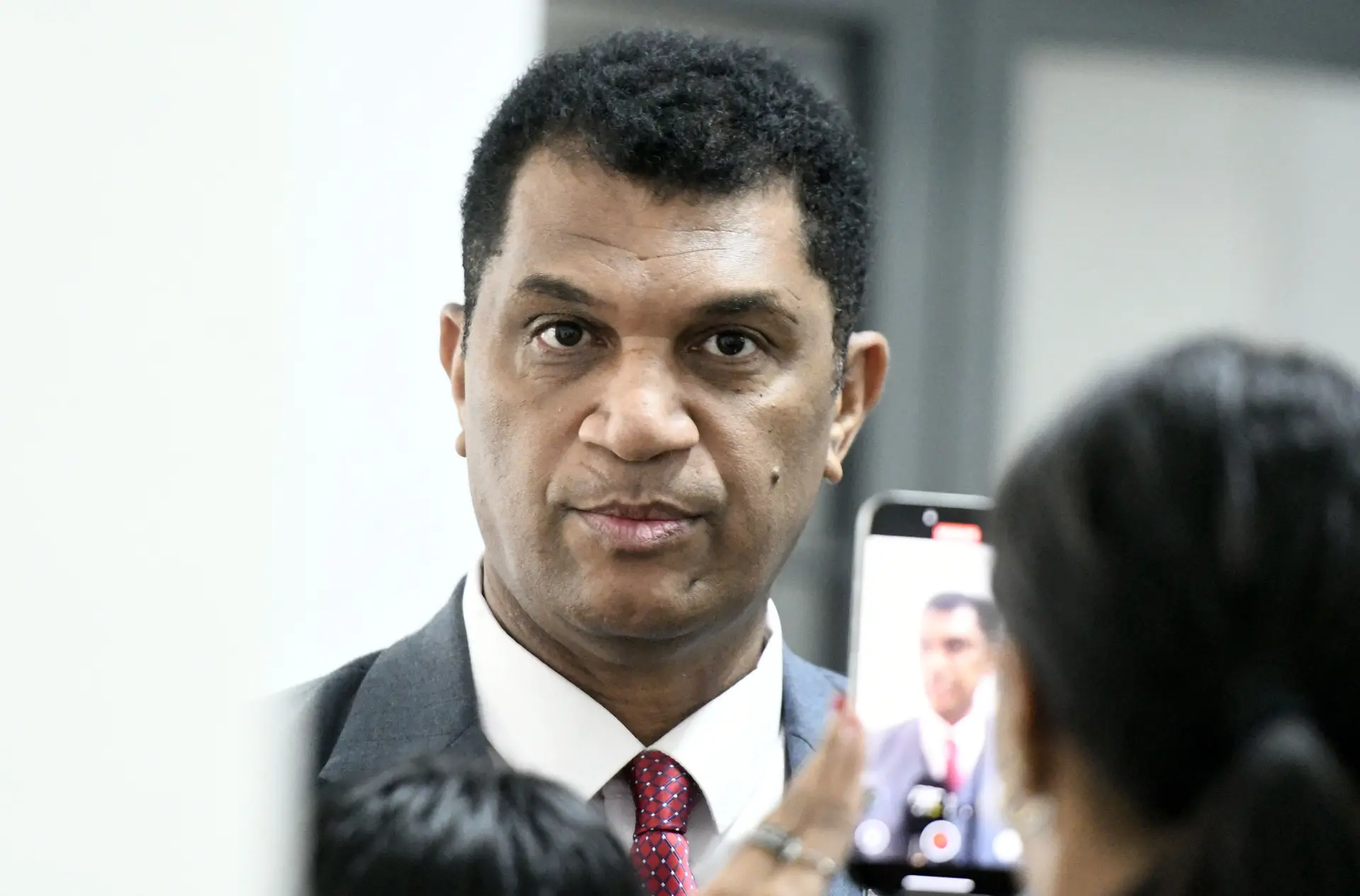 Minister for Education Aseri Radrodro outside Parliament on November 4, 2025. 