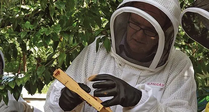 Fiji Beekeepers Association vice president Chuck McCay during a training exercise in Labasa on March 15, 2021. 