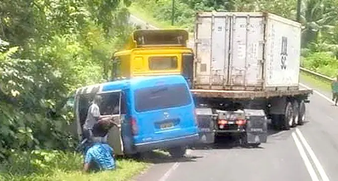 The accident scene near Lokuya Hill along the Kings Road.