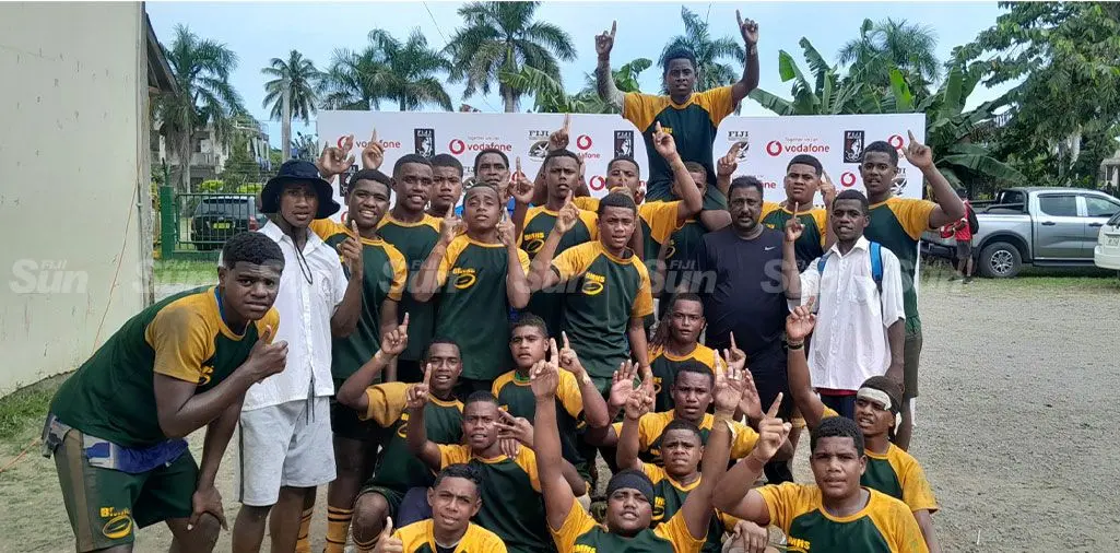 Ba Methodist High School players and supporters after the semifinal win at Prince Charles Park, Nadi, on April 20, 2024. Photo: Waisea Nasokia  