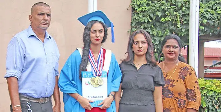 From left: Ronald Reddy (dad), Ayesha Reddy, sister Achal and mother Arti. Photo: Waisea Nasokia