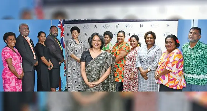 Minister for Women, Children and Social Protection Sashi Kiran (middle) with her office staff after her official swearing in ceremony on December 27, 2024. Photo: Ronald Kumar