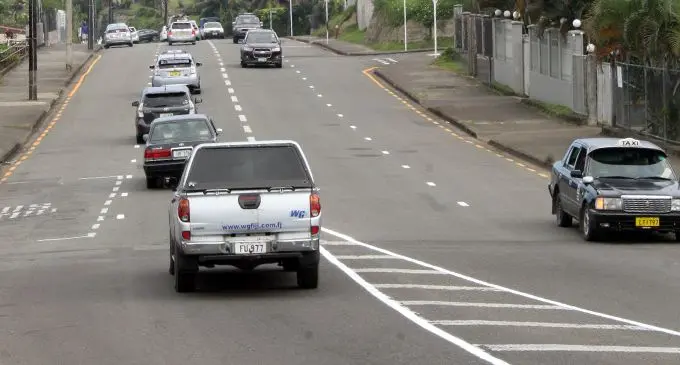 The newly painted No Parking lines (in yellow) in Rewa Street Suva on July 7,2019.  Photo: Simione Haravanua
