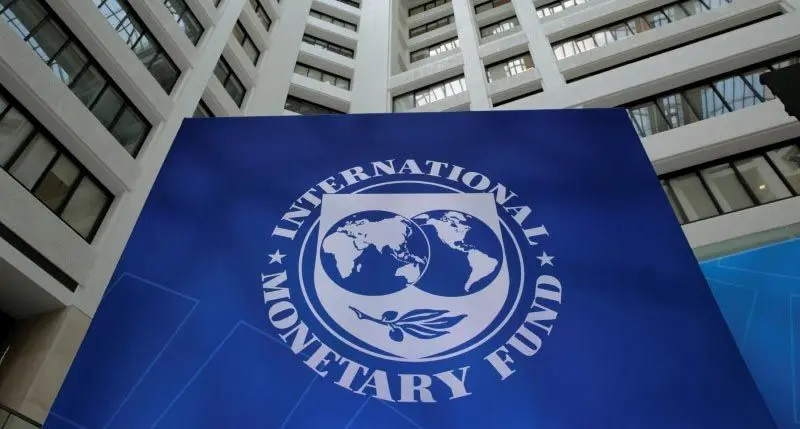 International Monetary Fund logo is seen