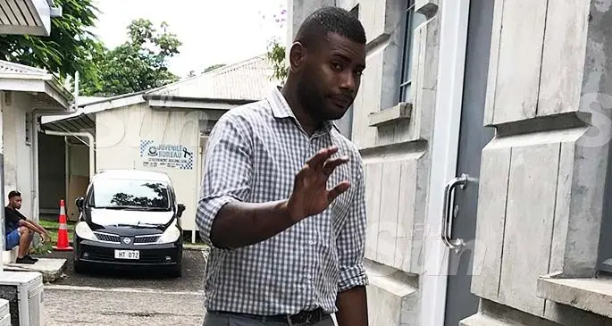 Simione Sekonaia Batimona Nakuna Jnr outside the Magistrates Court in Suva on March 17, 2020. Photo: Ashna Kumar