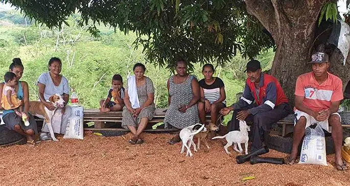 Residents of Saru, Lautoka with their dogs. Photo: Kamini Narayan
