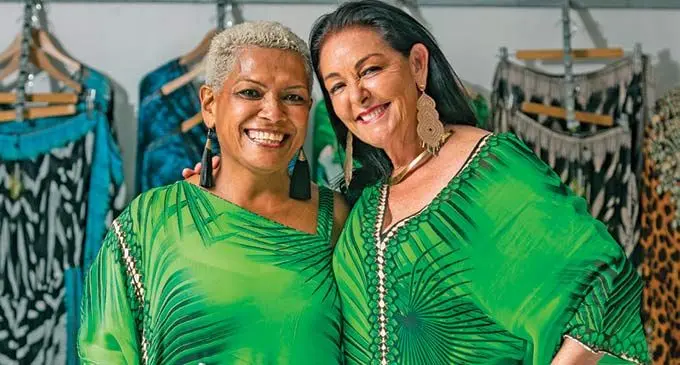 Nadi’s textile and fashion designer, Tracey Farrington, with Seini Tui Koop. 