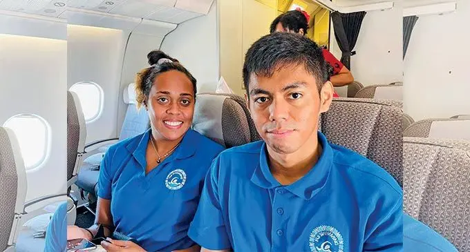 Olympians Cheyenne Rova (Left) and Taichi Vakasama (Right) Photo: Fiji Swimming Facebook 