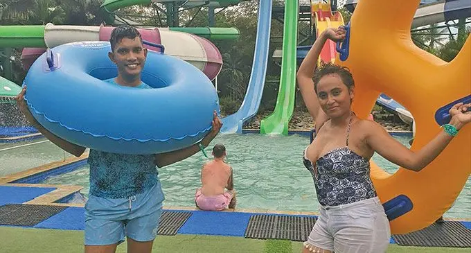 Shaheel Prasad and his friend Delanie showcasing Fiji to the World through TikTok. Photos: Tourism Fiji