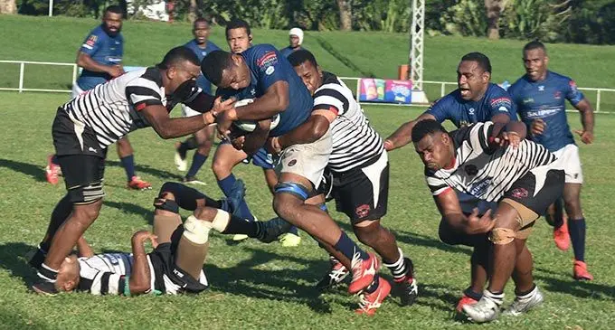 Jack’s Nadi flanker Sitiveni Kurivitu charges towards the Rewa forwards during their Skipper Fiji Rugby Championship clash at Prince Charles Park, Nadi, on May 7, 2022. Photo: Waisea Nasokia