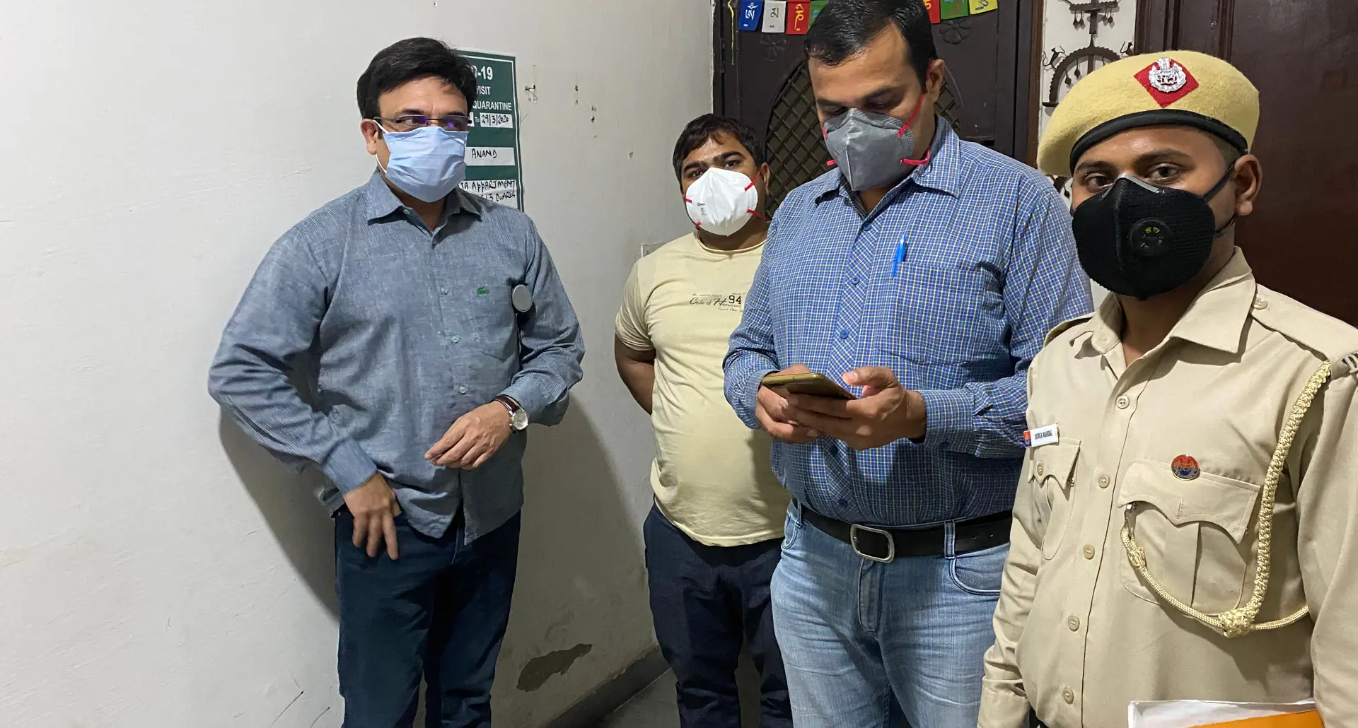 Jai Kumar Sharma with the Dwarka health department team.