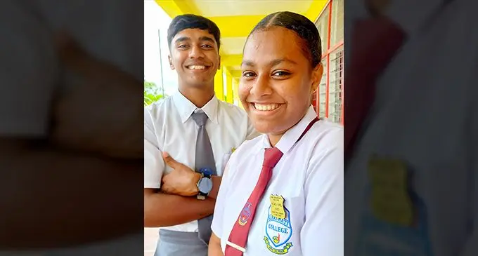 Saraswati College head boy Avish Kumar and head girl Angelina Kumar on February 24, 2023. Photo: Ronald Kumar