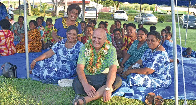 Deputy Prime Minister and Minister for Tourism Viliame Gavoka with villagers at Vaka Village. Photo: Mereleki Nai