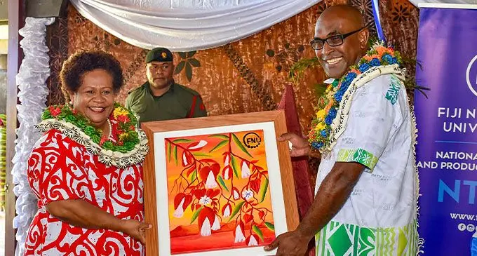 Fiji National University Vice Chancellor professor Unaisi Nabobo-Baba and Minister for Health and Medical Services Dr Ratu Atonio Lalabalavu.