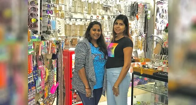 Sharmila Ravineshwar (left) and Sunah Prakash at their shop in Cumming Street in Suva on August, 12, 2022. Photo: Jone Salusalu INSET: Shobna Prakash