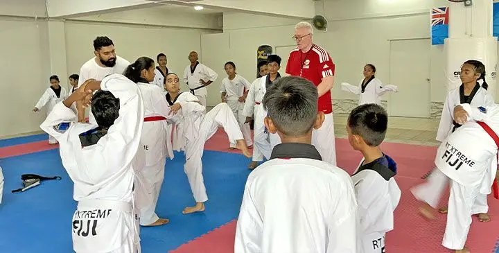 Participants at the RT Extreme Fiji Taekwondo international training camp.