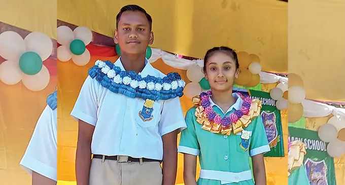 Head boy Ryan Sen with head girl Krishna Shastri. Photo: Waisea Nasokia