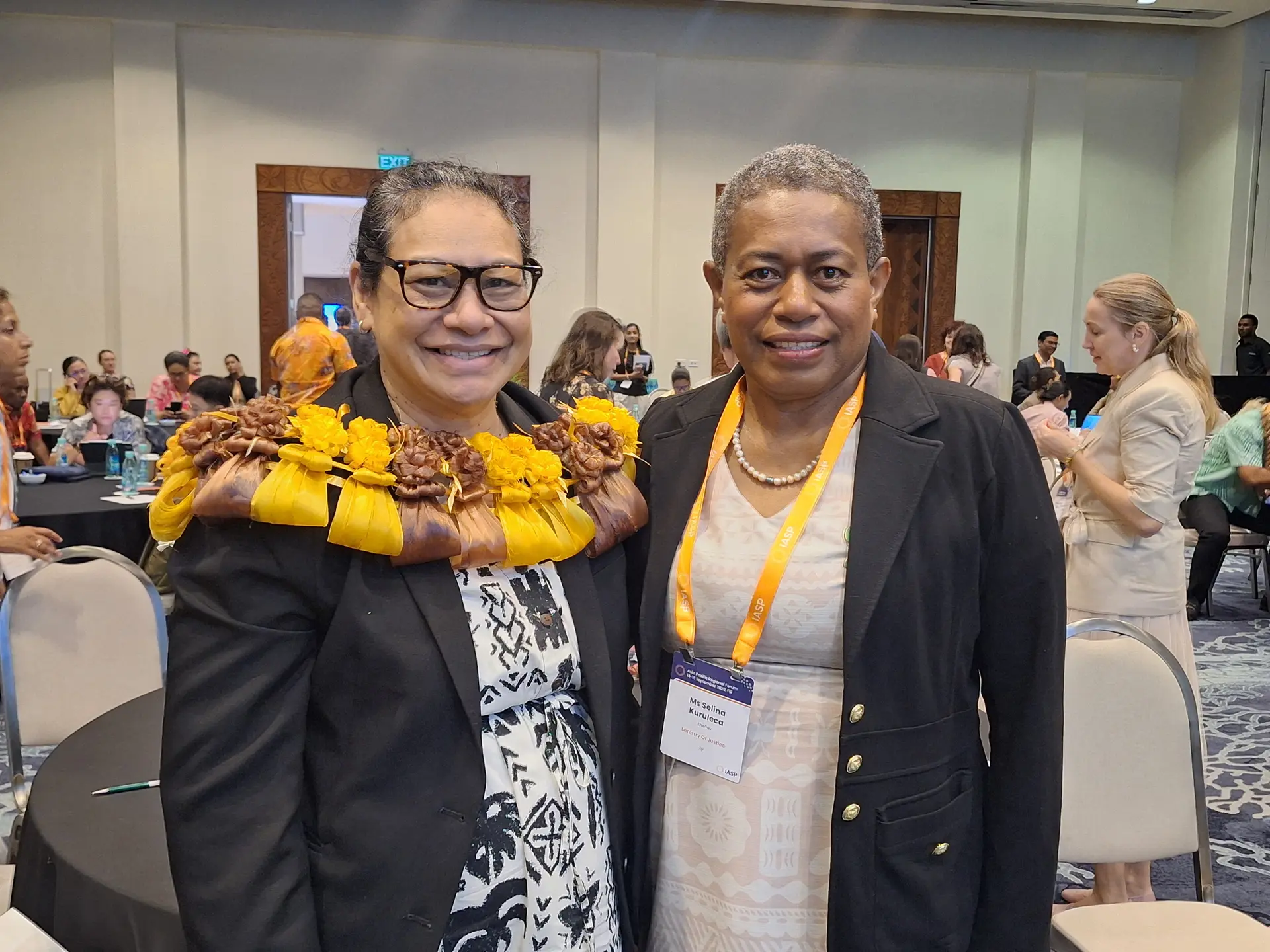 Acting Permanent Secretary for Health and Medical Services Dr Luisa Rauto with Permanent Secretary for Justice Selina Kuruleca