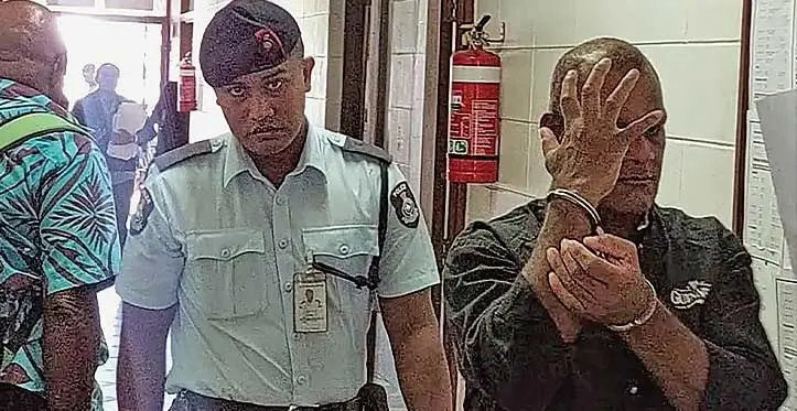 Maika Bavou is escorted out of the High Court in Lautoka on May 10,2023. Photo: Salote Qalubau.