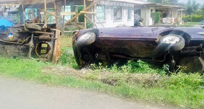Abandoned vehicles left for scraps.  