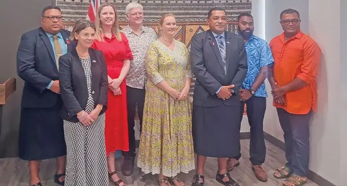 Minister for Housing Maciu Nalumisa (third from right) with representatives from the New Zealand Ministry of Foreign Affairs and Trade (NZ-MFAT).
