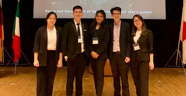Guest observers from Indonesia attending the opening ceremony of Y7 summit 2023 Japan at Waseda University