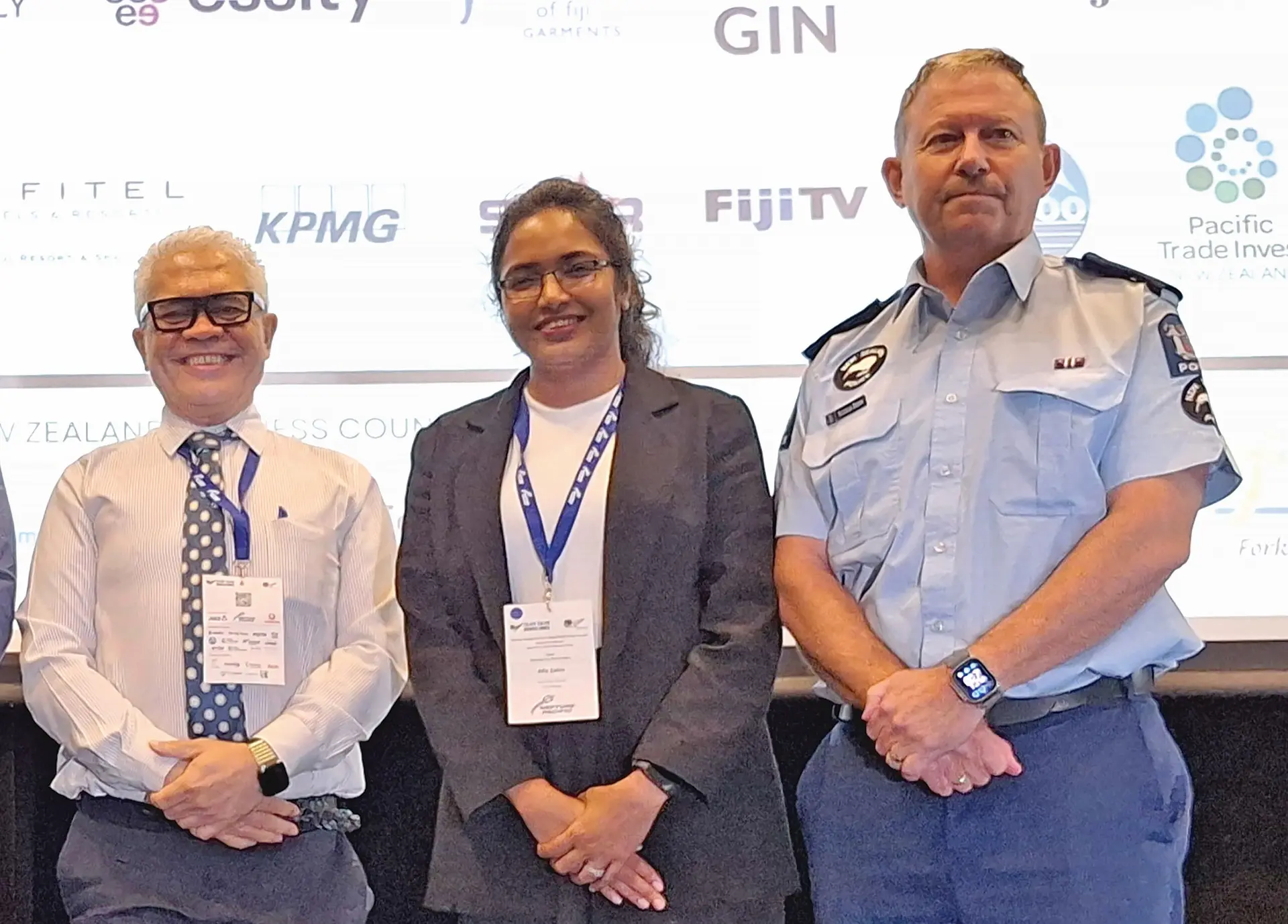 From left; Munro Leys partner Jon Apted, St Giles Hospital acting chief medical officer Dr Afia Zahin, and New Zealand Police senior liaison officer Superintendent Nic Brown on June 19, 2026.