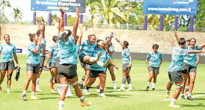 The Rooster Chicken Fijiana 15’s side during the captain’s run at the HFC Bank Stadium on September 15, 2022. Photo: Ronald Kumar