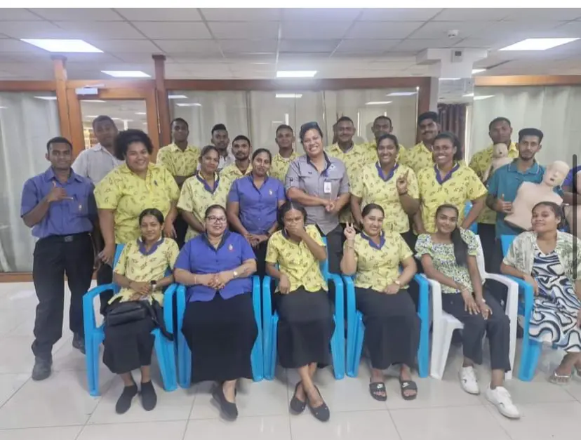 Ms Kitiana (in the middle)with the Rups Investment staff she trained in First Aid and CPR.