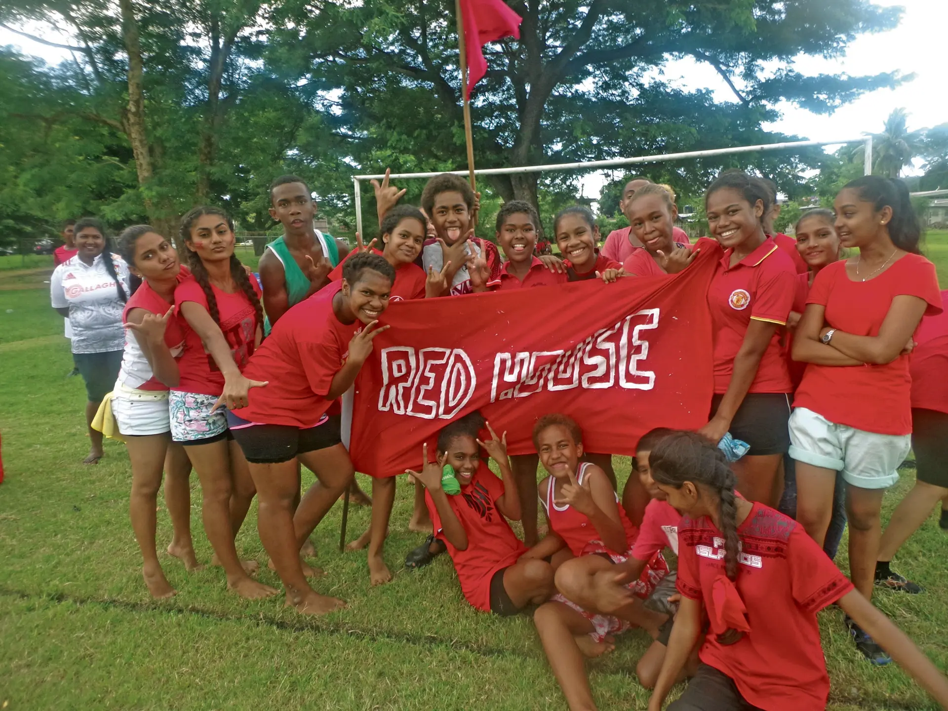 Red House cheerleaders during the Lautoka Central College inter-house athletics competition on February 23, 2018. Photo: Karalaini Tavi
