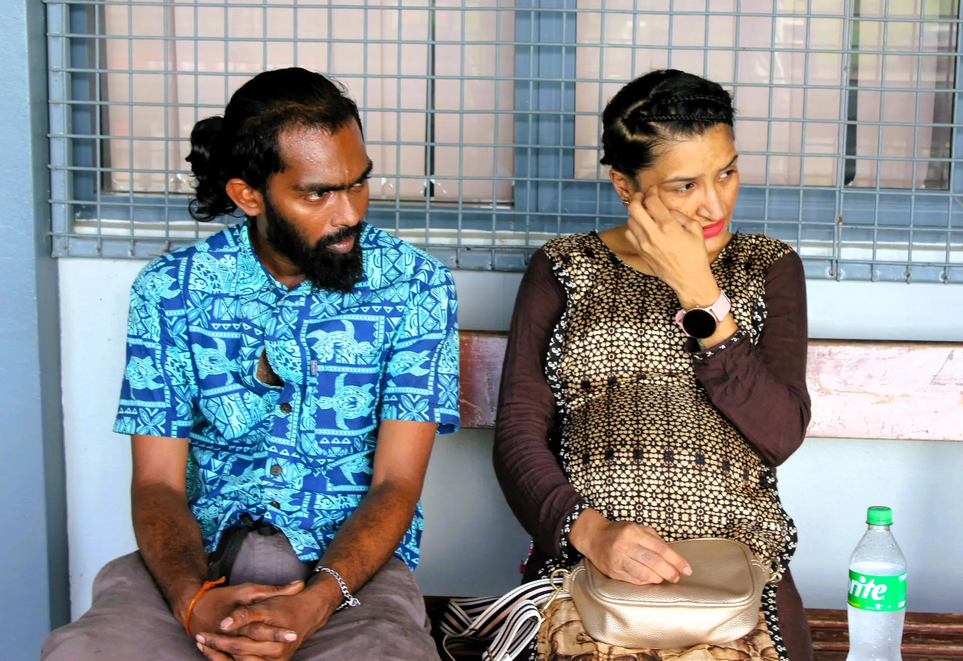 Accused persons, Nishant Pravin Singh and Afrain Bi, outside the Magistrates Court in Labasa on March 31, 2026.