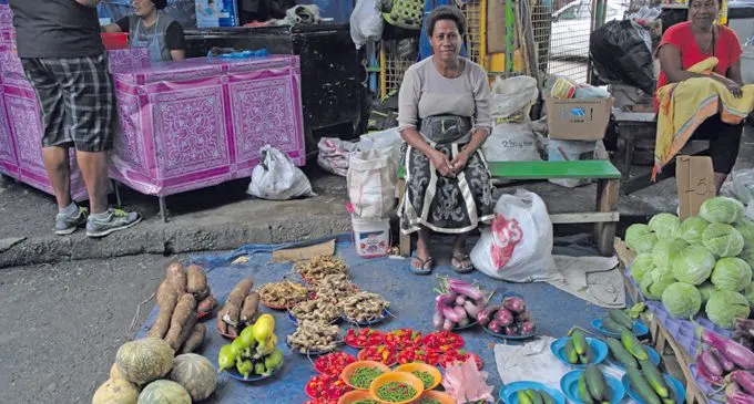 Sisilia Ratu with her produce at Suva market on September 17, 2018. Photos: Taraivini Seru