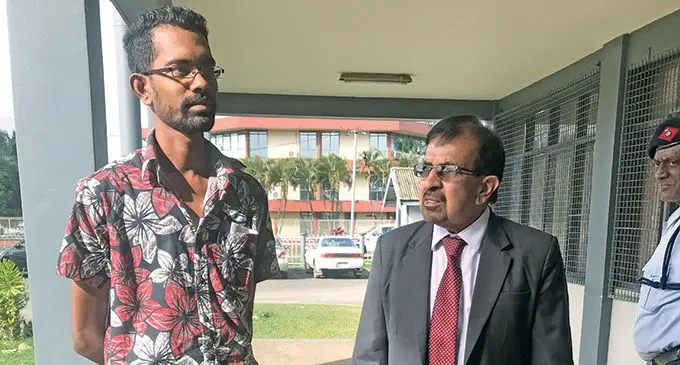 The bus driver involved in the incident, Elvin Ritesh Mani, 30, (pictured left) appeared at the Labasa Magistrates Court yesterday charged with one count of giving false information to a public servant. He was represented by Ami Kohili (pictured right). .  photo: Shratika Naidu