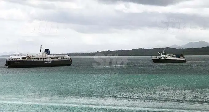 Goundar Shipping Limited vessels Lomaiviti Princess 5 (left) and Lomaiviti Princess 2 (right) anchored at the Suva Harbour on November 3, 2020. Photo: Wati Talebula