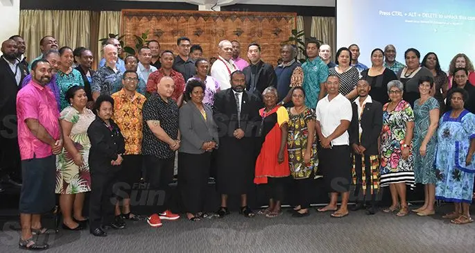 Minister for Health and Medical Services, Ifereimi Waqainabete (Standing in the middle) during the Pacific Regional Dialogue on Engaging Men in the Prevention of Violence against Women at the Warwick Resort at the Coral Coast in Sigatoka. Photo: Mereleki Nai