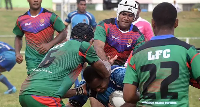 Action between Delta Rugby and LFC during the Bouganville Tanoa Challenge at the Prince Charles park in Nadi on March 22, 2019. Photo: WAISEA NASOKIA
