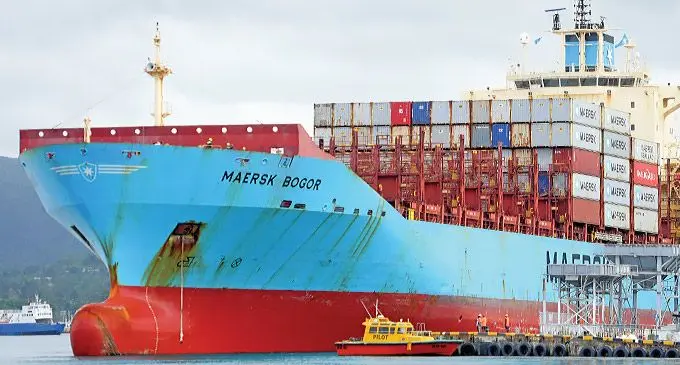 One of Maersk’s cargo vessel Maersk Bogor berthed at Kings Wharf in Suva, Fiji. Photo: Ronald Kumar