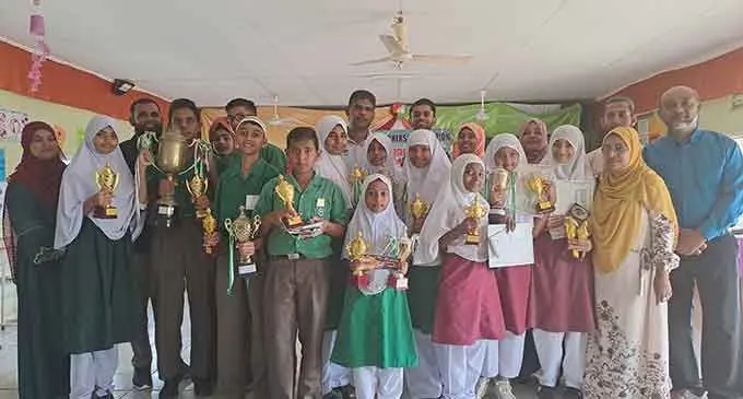 The competition’s prize winning students with teachers and their prizes. Photo: Waisea Nasokia