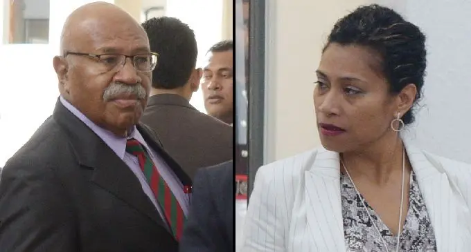 Opposition Leader, Sitiveni Rabuka and Opposition Whip, Lynda Tabuya