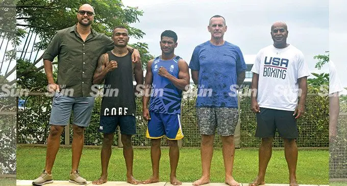 From left: Section manager Thomas Johansen, Jone Koroilagilagi, Elia Rokobuli, Cameron Todd, and Osea Nacovu at Fantasy Island in Nadi. Photo: Ronald Kumar