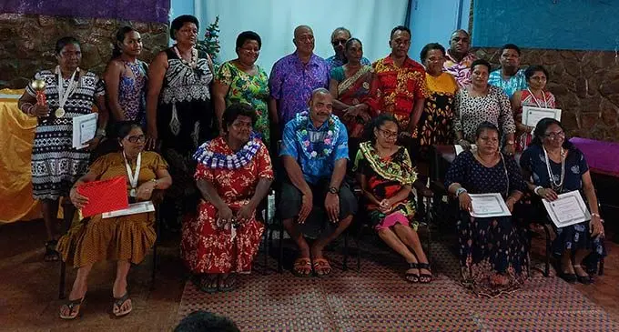 FCOSS executive director, Vani Catanasiga (sitting third from right) with the FCOSS executives and volunteers following the ceremony at the South Seas Club in Lautoka on December 23, 2022. Photo: Nicolette Chambers