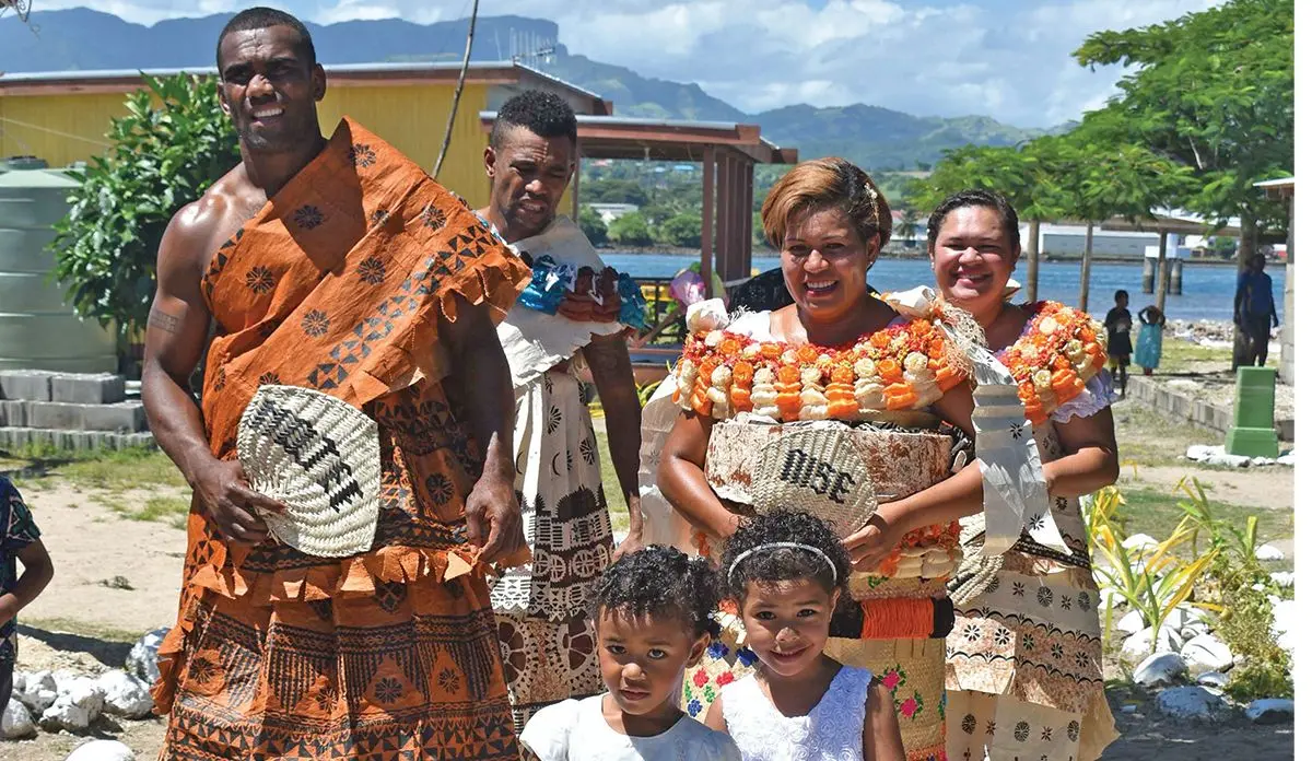 Mosese Voka (left) and his wife Wainise Lavaki at their wedding on the island of Vio Island, off Lautoka on April 5, 2019. Photo: Waisea Nasokia